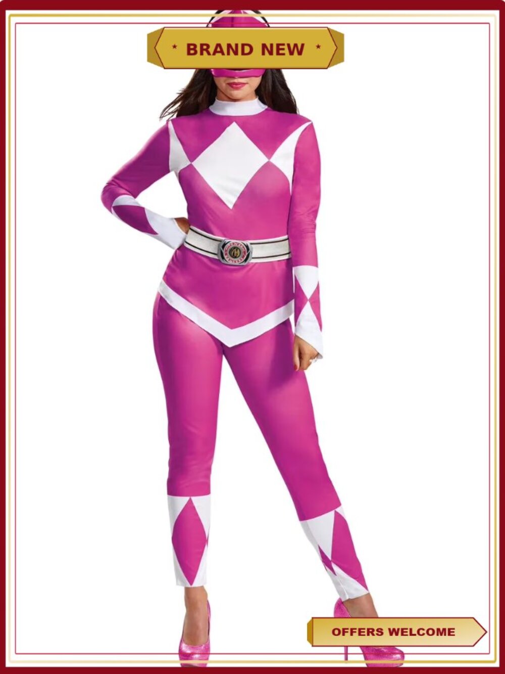 Pink Ranger Deluxe Costume Jumpsuit Medium